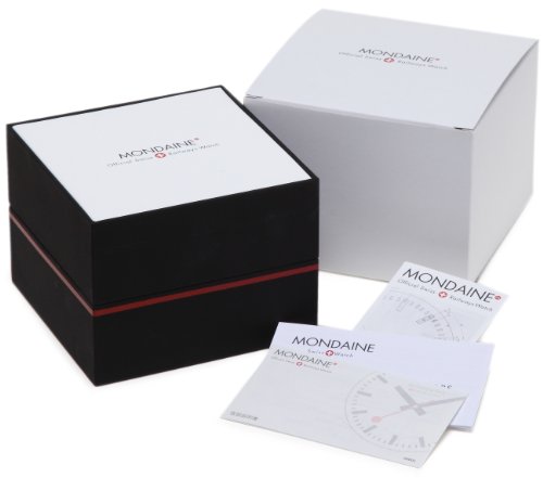 Mondaine Men's Quartz Watch with White Dial Analogue Display and Black Leather Strap A5123035816SBB