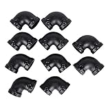GoYonder Lot de 10 Coudes de tuyaux en Fer malléable Noir 1,9 cm