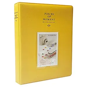 CAIUL Compatible 128 Pockets Mini Photo Album for Fujifilm Instax Mini 7s 8 8+ 9 25 26 50s 70 90 Film, Polaroid PIC-300 Z2300 Film (Yellow)