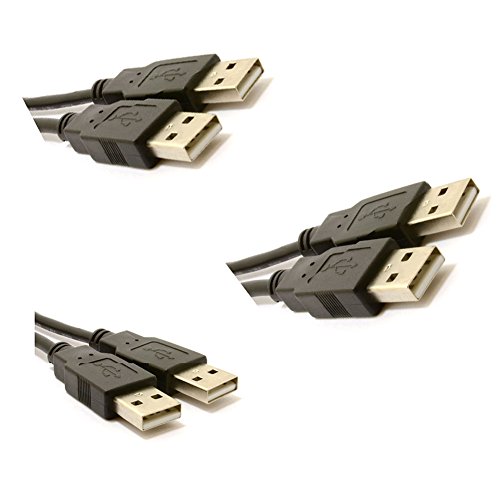 Hosaire 3x Datenkabel USB 2.0 PC zu PC Schnelle Geschwindigkeit Linkkabel für Windows 10/8/7,Einfachster Datenaustausch Zwischen 2 Computern,Schwarz