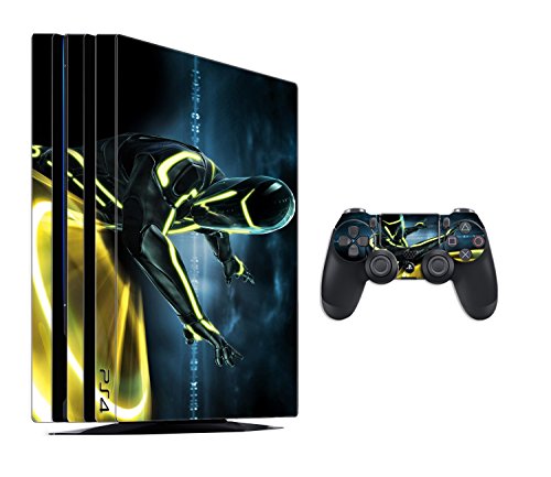 Gadgets Wrap Playstation Ps4 Pro Printed Tron Legacy Skin Console