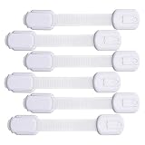 Blulu 6 PCS Baby Safety Locks Cabinet Latch, White