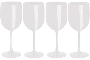 noTrash2003 4er Set Trinkkelch aus Kunststoff für Sekt, Wein und Champagner od. Longdrinks in versch. Farbkombinationen für Events und Feiern (Weiß)
