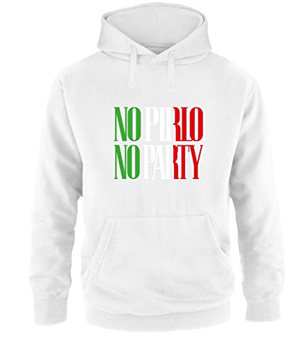 Luckja EM 2016 Trikot Italien Fanshirt No Pirlo No Party EM03 Herren Hoodie