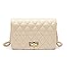 Produktbild Frauen-Ketten-Schulter-Beutel-PU-Leder-Umhängetasche Weibliche Mini Kleine Handtasche Messenger Bag,Beige-(LxWxH):17.5x7x11cm