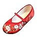 Produktbild Allegorly Kinder Mädchen Ballet Ballerinas Tanzschuhe Stickerei Blume nationalen Wind Tuch Schuhe Freizeitschuhe Sandalen einzelne Schuhe Retro lässig Flache Schuhe