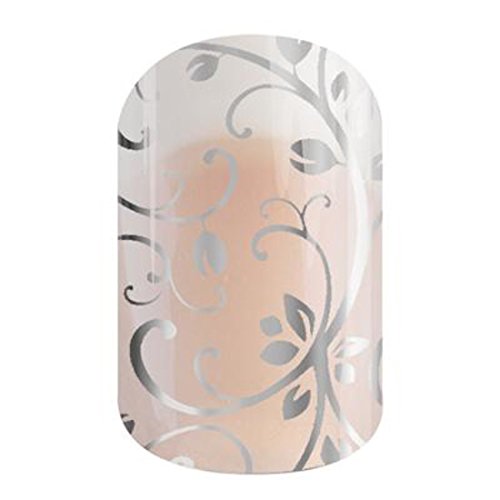 Jamberry Silver Floral Full Sheet of Nail Wraps