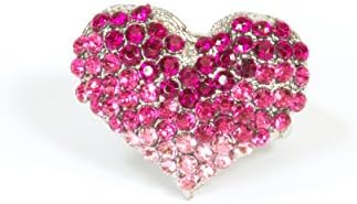 Blue Moon Beads ZJ-002-00047 Jewelry Rhinestone Heart Ring, Pink