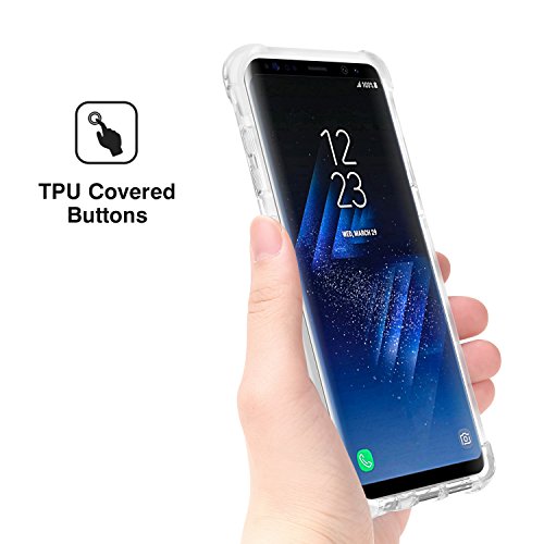 MoKo Samsung Galaxy S8 Funda - Flexible Case de Amortiguaci  n TPU de Choque-Absorci  n con Anti-ara  azos Transparente Duro Back Cover para Samsung Galaxy S8 2017 5 8 Pulgadas  Blanco