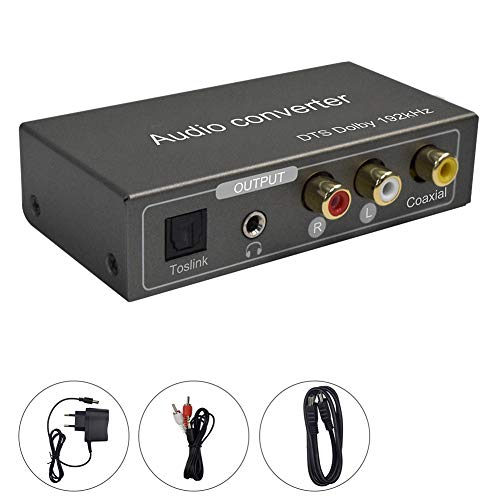 Tiancai-Convertisseur Audio Multifonction, Inpute HDMI Arc ou Toslink(Optique) ou Coaxial, Output Jack 3,5 mm et Stéréo L/R et Toslink(Optique) et Coaxial, Prise en Charge des Sorties Dolby et DTS