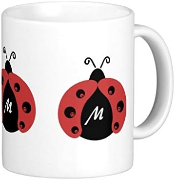 Funny Design Novelty Gift Tea Coffee Office Mug Cute trendy Ladybug Monogram Classic Coffee mug