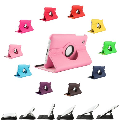 360 ° 7.0 Luxus Tasche SAMSUNG GALAXY TAB 2 7.0 P3100 P3110 Hülle Schutz Etui Tasche Cover Case mit Ständerfunktion (Rosa) - 5