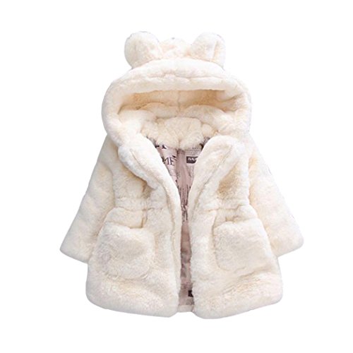 Amlaiworld Bebés niña otoño Invierno Abrigo con Capucha Chaqueta Gruesa Ropa de Abrigo 12 Mes - 4 Años (Tamaño:18-24Mes, Beige)