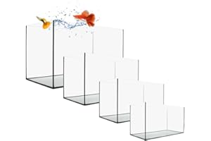 GarPet Aquarium Becken 30x20x20 cm 12 L rechteckig Glas Aquariumbecken Garnelenaquarium Mini Aquarium Salzwasseraquarium Nanobecken, Fisch