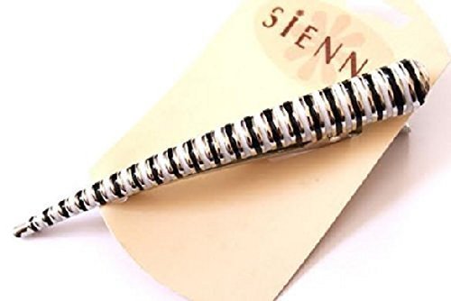 Pair of Stripe Black and White Enamled Flamingo Long Hair Clip/Beak Hair Clip/V Clip