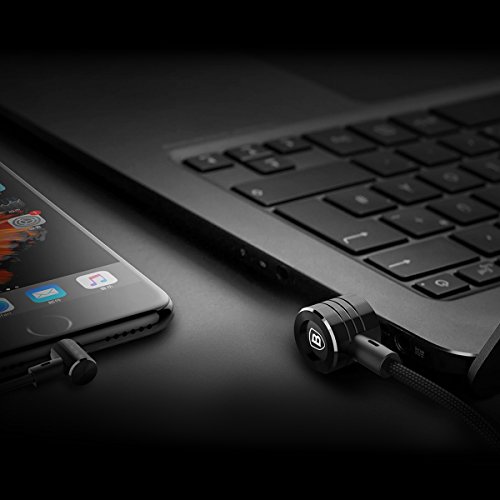 magnetisch Lightning Ladekabel, Baseus 1 m/Auslöser [90 Grad rechtwinklig] langlebiges Lightning-auf USB-Sync & Ladegerät Kabel Ladekabel für iPhone 7/7 Plus/6/6S/6S Plus/iPad/iPod (schwarz + black-1 m) - 6