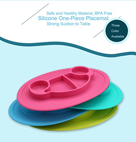 Qshare – Mini Silikon Tischset 28x20x2.5cm, ein Schüssel für Babys, Kleinkinder und Kinder, tragbar, ein BPA-freies, durch FDA zugelassenes Geschirr, Saugflächee, spülmaschinentauglich, mikrowellentauglich - 6