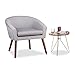 Produktbild Relaxdays Cocktailsessel Retro, weich, bequem, abnehmbares Sitzkissen, runder Klubsessel, HxBxT: 71 x 74 x 67 cm, grau