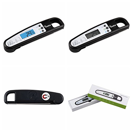 Yoofor Digitales Faltbares Lebensmittelthermometer, Direktes Ablesen mit Extralanger Messsonde zum Grille/BBQ, für Fleisch, Kuchen, Milch und Badewasser, Neueste 2016er Version mit Nachtsicht und Magneten zum Aufhängen - 8