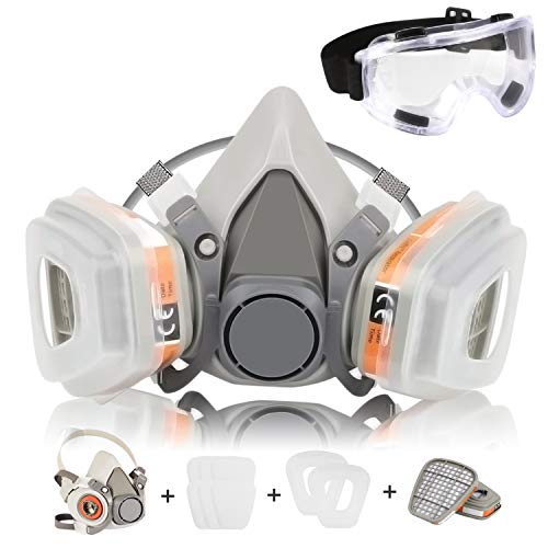 Respirador Coffly CO298 Máscara de Gas Reutilizable con Gafas de Seguridad Protección
