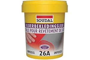 Soudal Colla per pavimenti, 26 A, per pavimenti morbidi come vinile, tessuto, PVC, linoleum, secchio da 1 kg