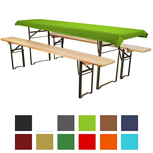 Tischdecke für Bierzeltgarnitur - 70x240 cm (für Tischbreite 50 cm) in verschiedenen Farben - Biertisch-Decke Festzeltgarnitur apfelgrün