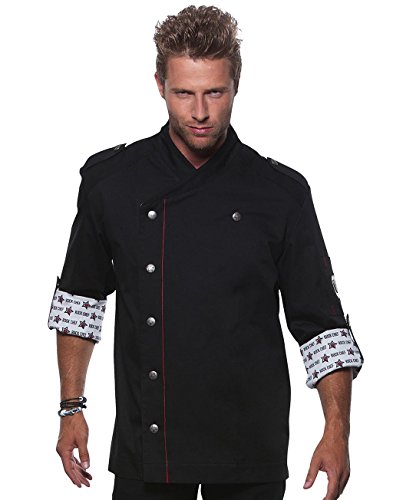 Preisvergleich Produktbild ROCK CHEF Herrenkochjacke schwarz Größe 50