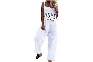 ORANDESIGNE Damen Latzhose Beiläufig Retro Loose Hose Baggy Jumpsuit Sommerhose Bedruckter Latzhose Sommer Arbeitshose Leinen Jumpsuit Elegant Lange Overall Hose