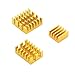 Price comparison product image Gold for Raspberry Pi 4 Model B Heat Sink 3Pcs Raspberry Pi Aluminum Heatsink Radiator Cooling Kit Cooler for Raspberry Pi