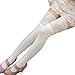 Produktbild UFACE Socken Strümpfe Frauen Mädchen Winter über Knie Bein Wärmer Weiche Baumwollspitze Socken Legging (Weiß, One Size)
