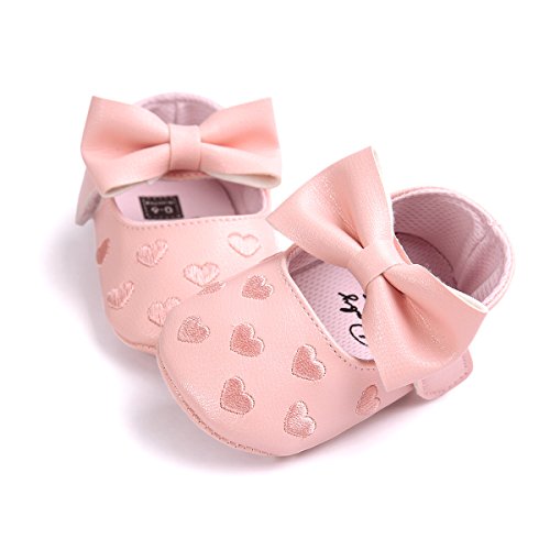 Auxma Baby schuhe mädchen Bowknot-lederner Schuh-Turnschuh Anti-Rutsch weiches Solekleinkind für 0-18 Monate - 3