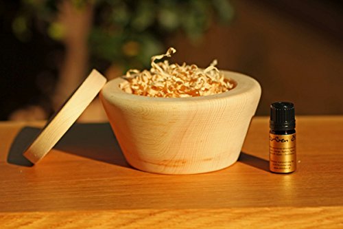 Duftset aus Zirbenholz – Dose & Deckel & Späne & Zirbenöl – Deko Set „Zirbendose“ – 4 Teilig - 3