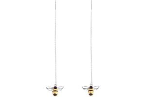 SLUYNZ Solid 925 Sterling Silver Bumble Bee Dangle Earrings for Women Teen Girls Honey Bee Drop Earrings Threader Tassel Chain