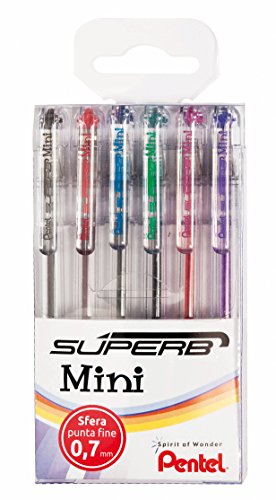 Pentel Superb Negro, Azul, Verde, Rosa, Rojo, Violeta 6pieza(s) - Bolígrafo (Negro, Azul, Verde, Rosa, Rojo, Violeta, Multicolor, 0,7 mm, 6 pieza(s))