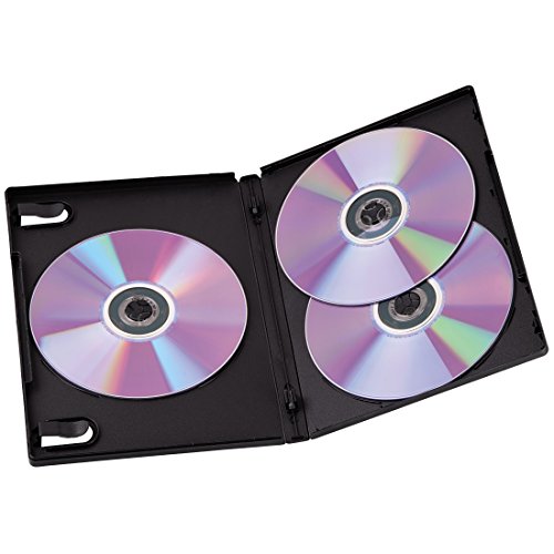 Hama DVD-Hülle Triple 5er-Pack (auch passend für CDs und Blu-rays) mit Folie zum Einstecken des Covers, schwarz - 2