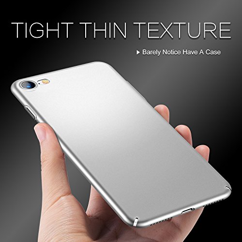 Funda iPhone 8  Funda iPhone 7  HUMIXX Alta Calidad Ultra Slim Anti-Rasgu  o y Resistente Huellas Dactilares Totalmente Protectora Caso de Pl  stico Duro Cover Case  plata 