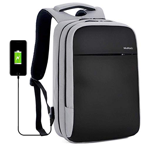 CWeep Laptop Backpack,Travel Computer Backpack for Women Men 15.6 inch Anti Theft Business Notebook Backpack Water Resistent College School Bag with USB Charging Port(Gray) Business