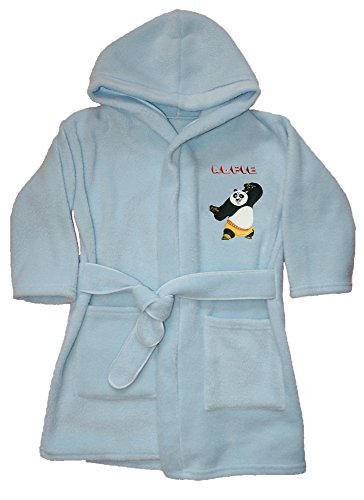 Kung Fu Panda Applique Luxury Personalised Super Soft Fleece Dressing Gown/Bath Robe (1-2)