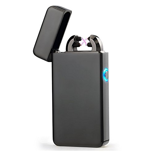 Elektronisches Lichtbogen Feuerzeug, Double Arc Aufladbar Lighter Elektro Feuerzeug USB Zigarette Feuerzeug