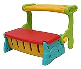 Clamaro ‚SwitchBench‘ 2in1 Kinder Sitztruhe mit Klapptisch oder Rückenlehe und geheimer Truhe, einfach die Sitzbank mit Lehne in eine Sitzbanktruhe mit Tisch umklappen, flexible Indoor und Outoor Kindersitzgruppe aus wetterfestem Kunststoff für den Garten oder im Kinderzimmer - 3