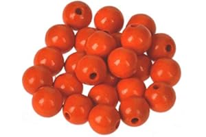 Efco Perles en Bois néon, Couleur Orange, 10mm - 30stà¼CK