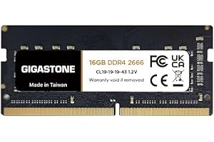 【DDR4 RAM Laptop Only】GIGASTONE 16GB DDR4 2666MHz (2400MHz or 2133MHz) PC4-21300 (PC4-19200/17000) CL19 1.2V SODIMM 260 Pin Unbuffered Non ECC High Performance Notebook Memory Upgrade