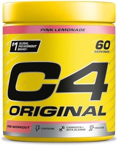 C4 Original Beta Alanine Sports Nutrition Bulk Polvere pre-allenamento per uomini e donne | I migliori integratori per bevande energetiche pre-allenamento | Creatina monoidrato |Limonata rosa |60 porz