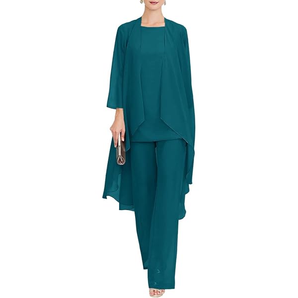 R&M Richards Damen Business-Anzug Hosen-Set 3-teilig - Mit Jacke, Top & Hose, Metallische Spitze