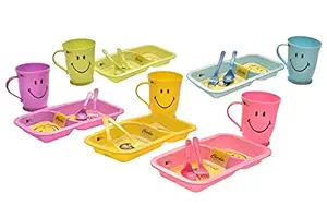Kids Trends Smiley Gift Set of Smiley Plate & Mug for,Return Gifts for Kids Birthday Party (Pack of 7)