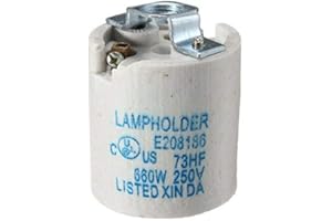 LEDSone Ceramic Porcelain E27 Light Socket,E27 Edison Screw Heat Vintage Lamp Light Bulb Holder - 1PCs