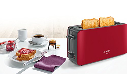 Bosch TAT6A004 Langschlitz-Toaster ComfortLine, automatische Brotzentrierung, Auftaufunktion, 1090 W, rot / anthrazit - 6