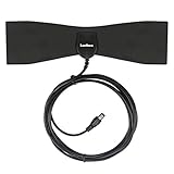 Leelbox Antena Interior HDTV HD TDT DVB-T y DVB-T2 TV Antena. Mayor Rango de Recepción de 40kM, con Largo Cable de 3Metros/10FT. Digital y Señal Antena de TV, UHF/VHF Materiales Superiores del Alto Funcionamiento, Antena de Ultra-delgado de 0.5mm, Negro