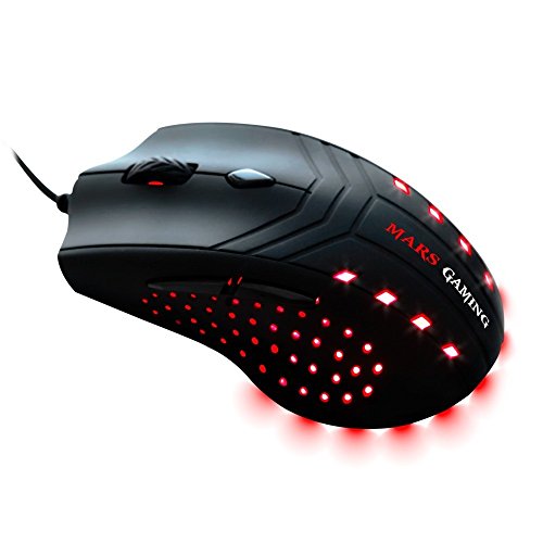 Mars Gaming MM0 - Rat  n PC  2800DPI  LED rojo  6 botones gaming  ambidiestro