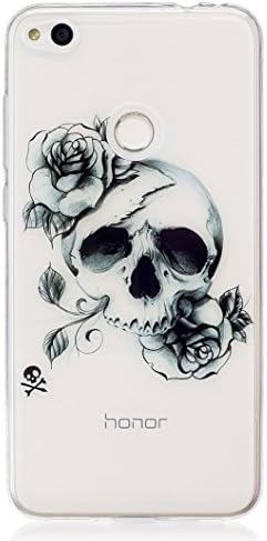 Huawei P8 LITE 2017/Huawei Honor 8 LITE Case, Wanxideng Soft Silicone Cover - Transparent Crystal Shell - Skull